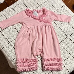 Pink Ruffled Kids One Piece